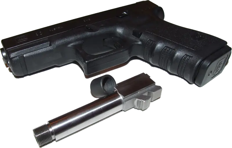 Black Handgun with Barrel
