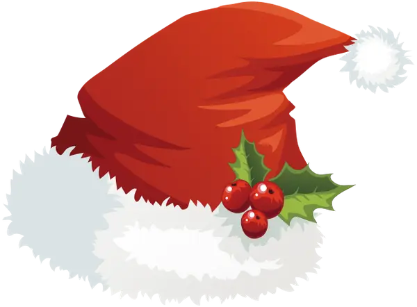 Red Santa Hat with Holly Leaves