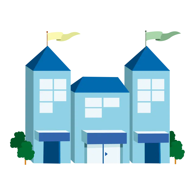 Blue Building Illustration