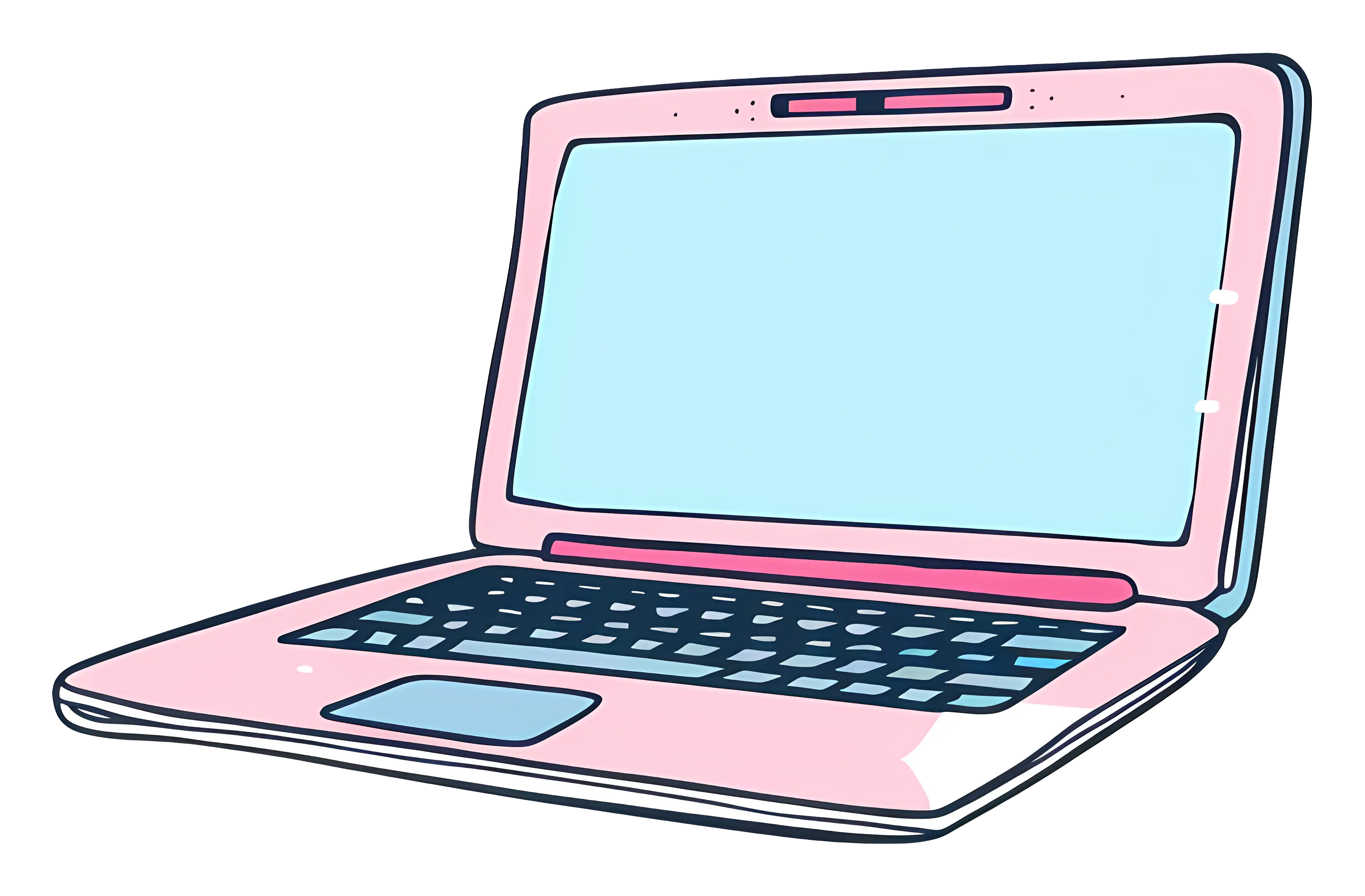 Stylized Pink Laptop for Modern Digital Use