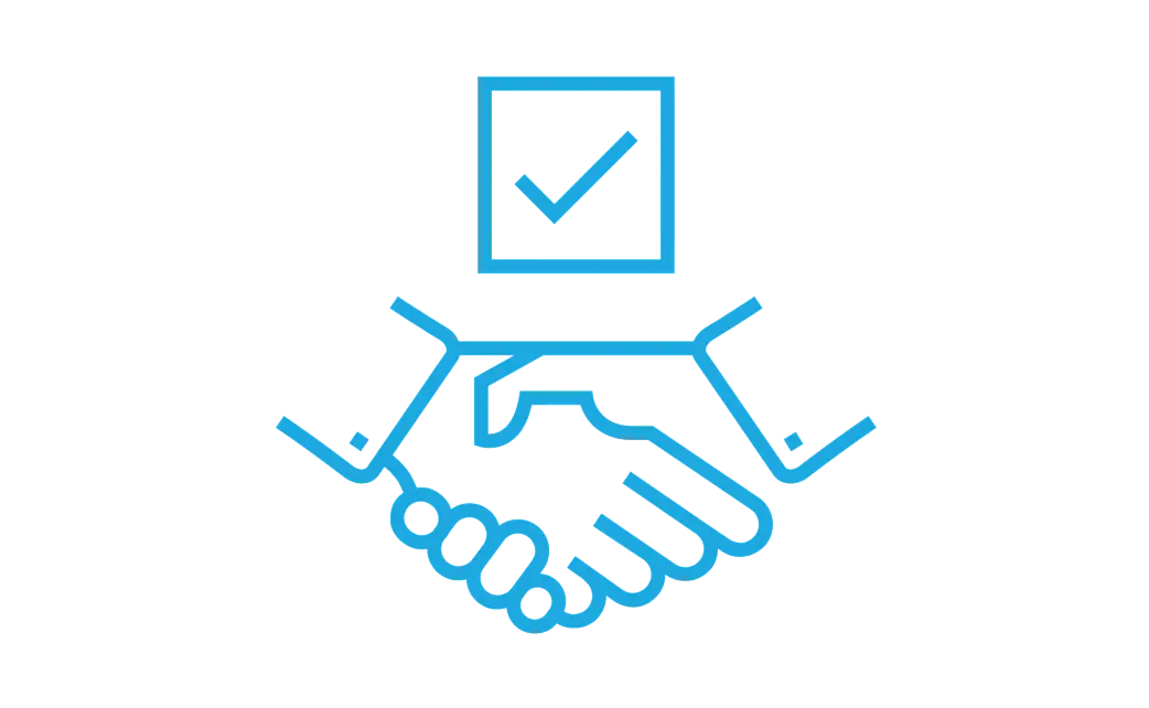 Handshake with Check Mark Icon for Agreements