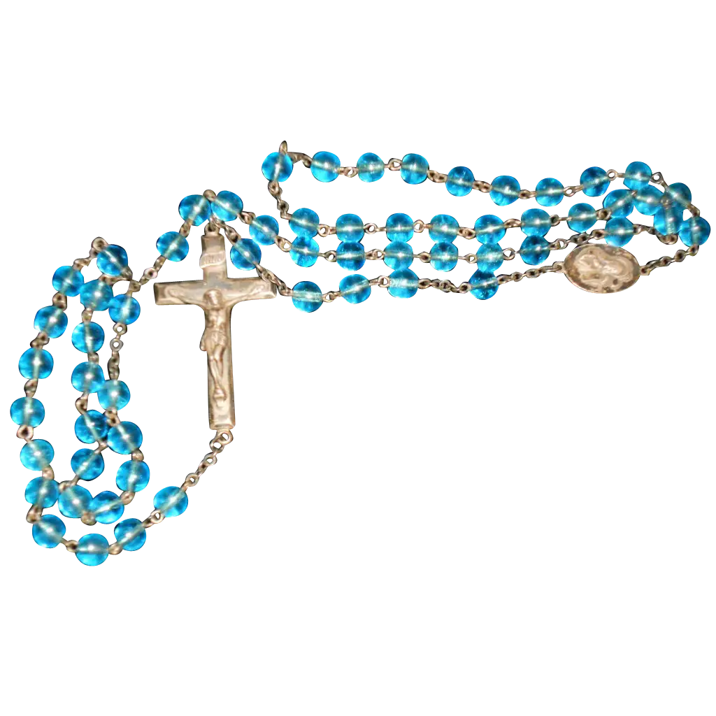 Blue Rosary with Crucifix