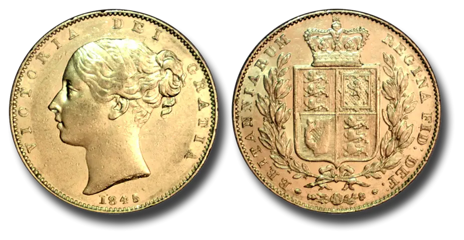 Gold Coin with Queen Portrait