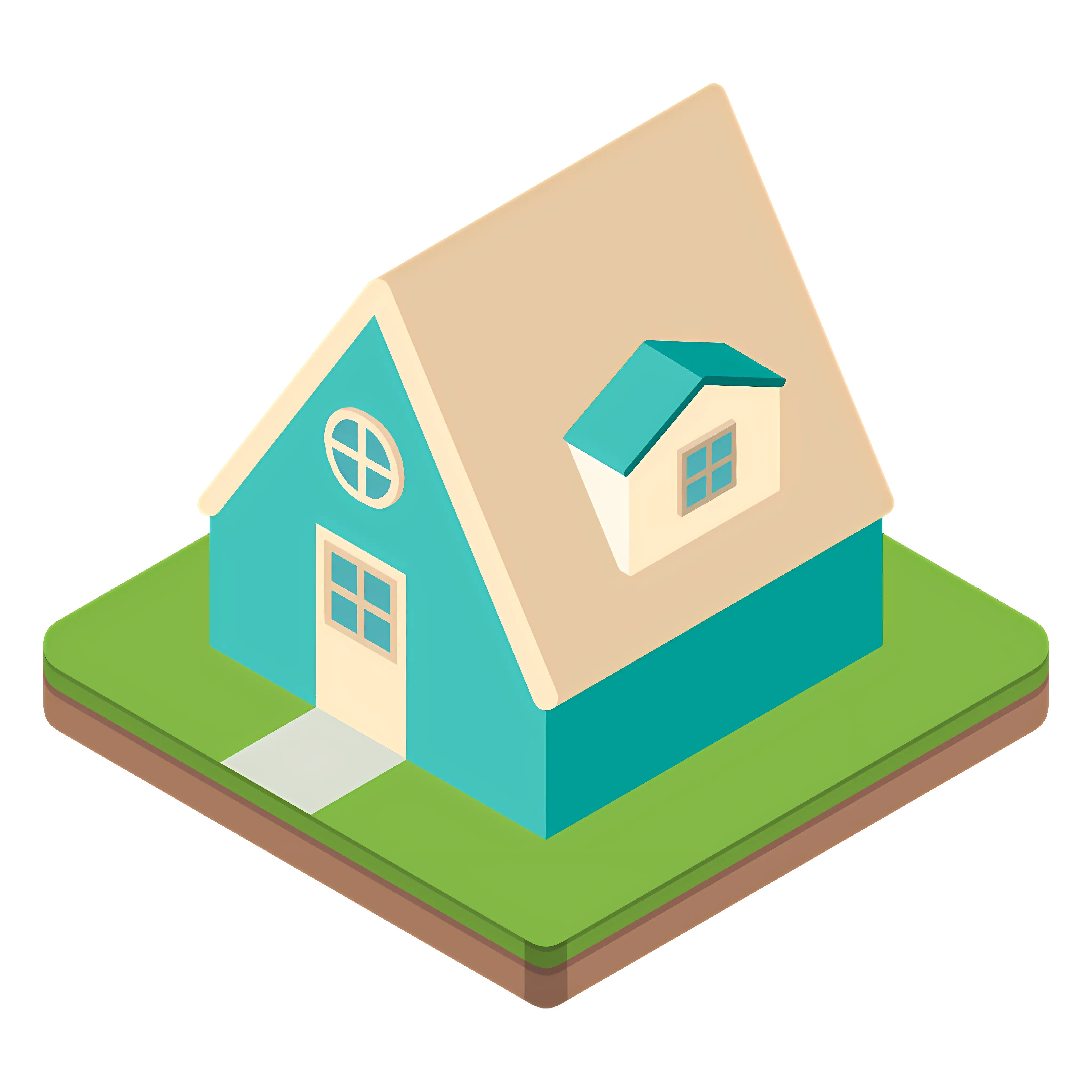 Isometric House Model in Blue Design