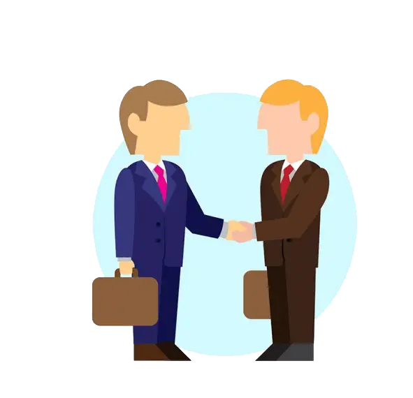 Cartoon Business Handshake Illustration
