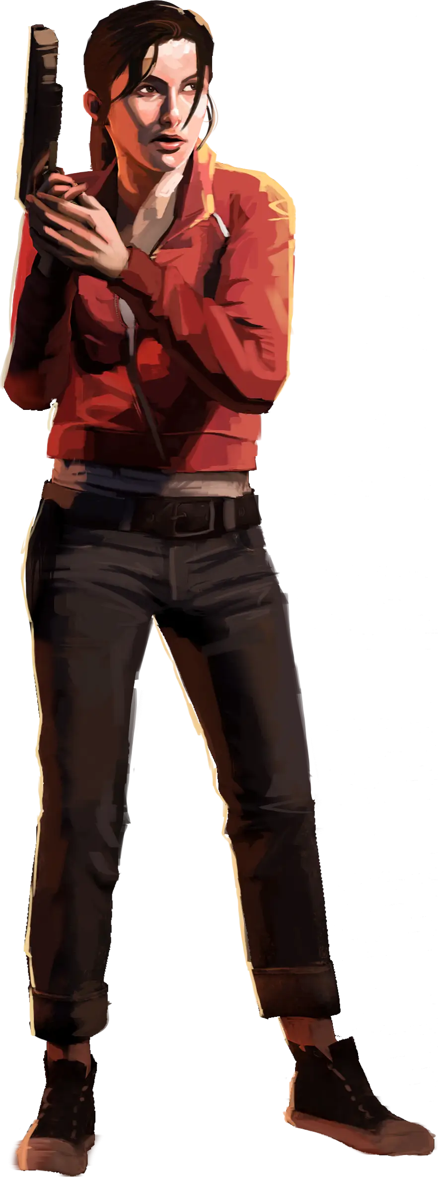 Cartoon Woman Character with Gun
