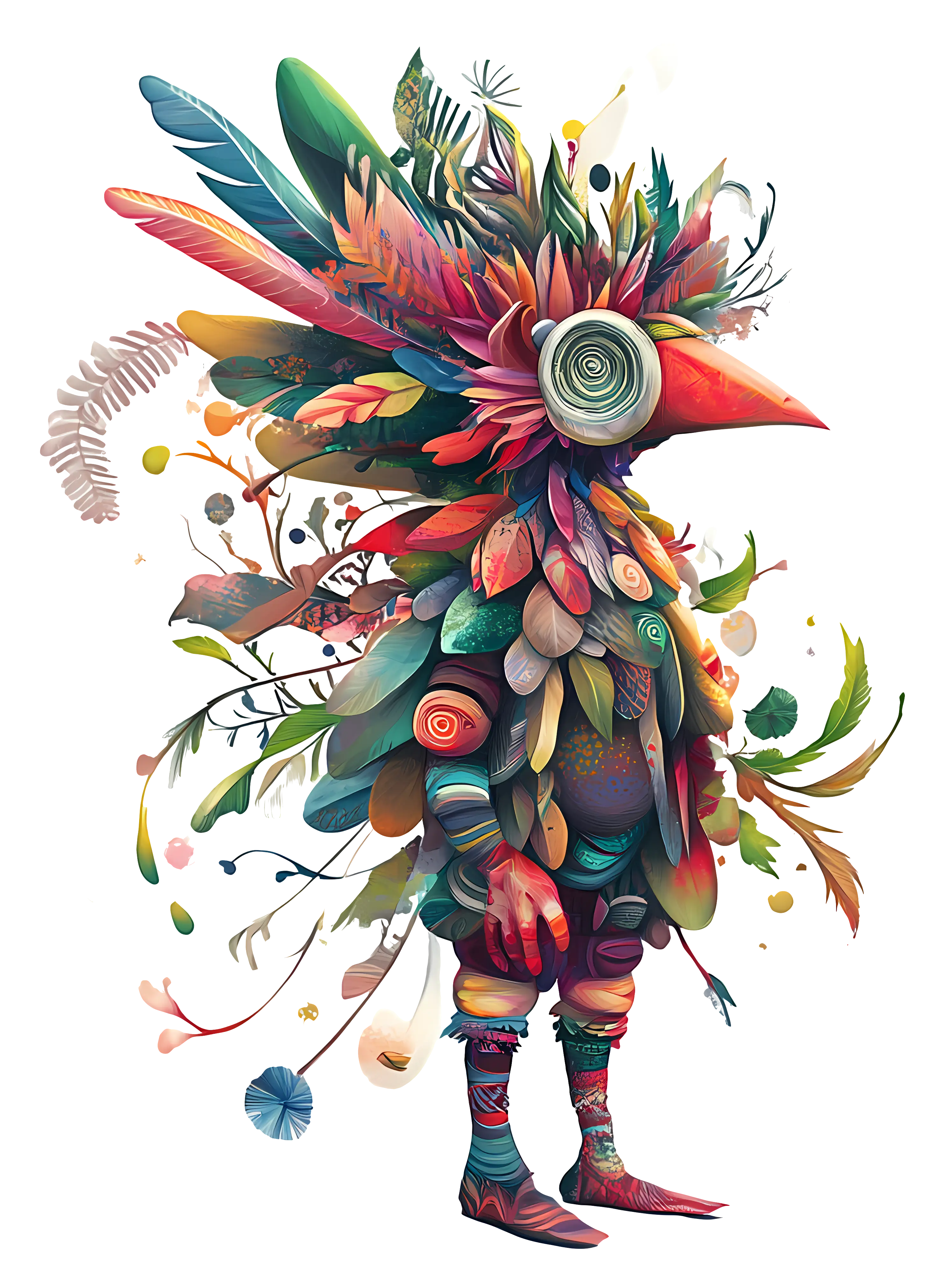 Colorful bird with vibrant feathers