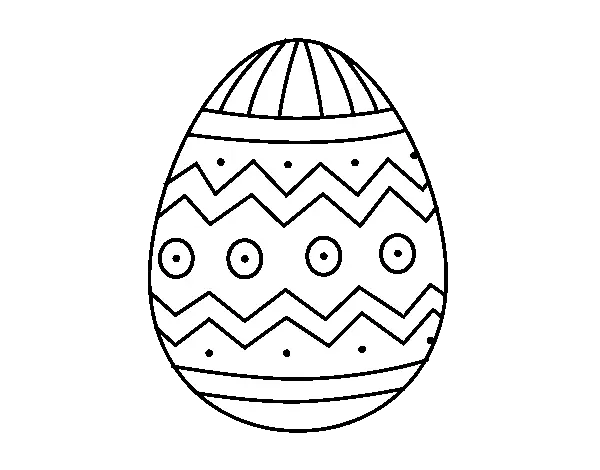 Easter Egg Outline with Patterns