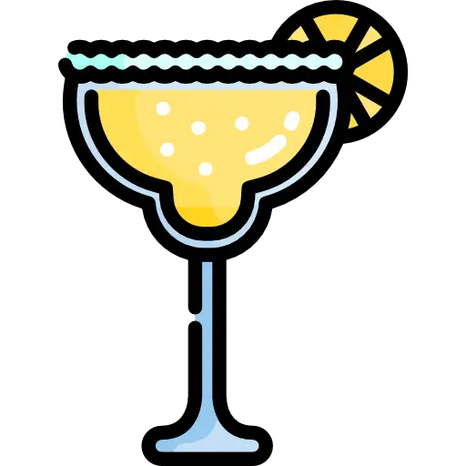 Margarita Glass with Lemon Slice Illustration