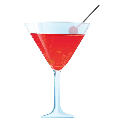 Classic Martini Glass with Cherry Garnish