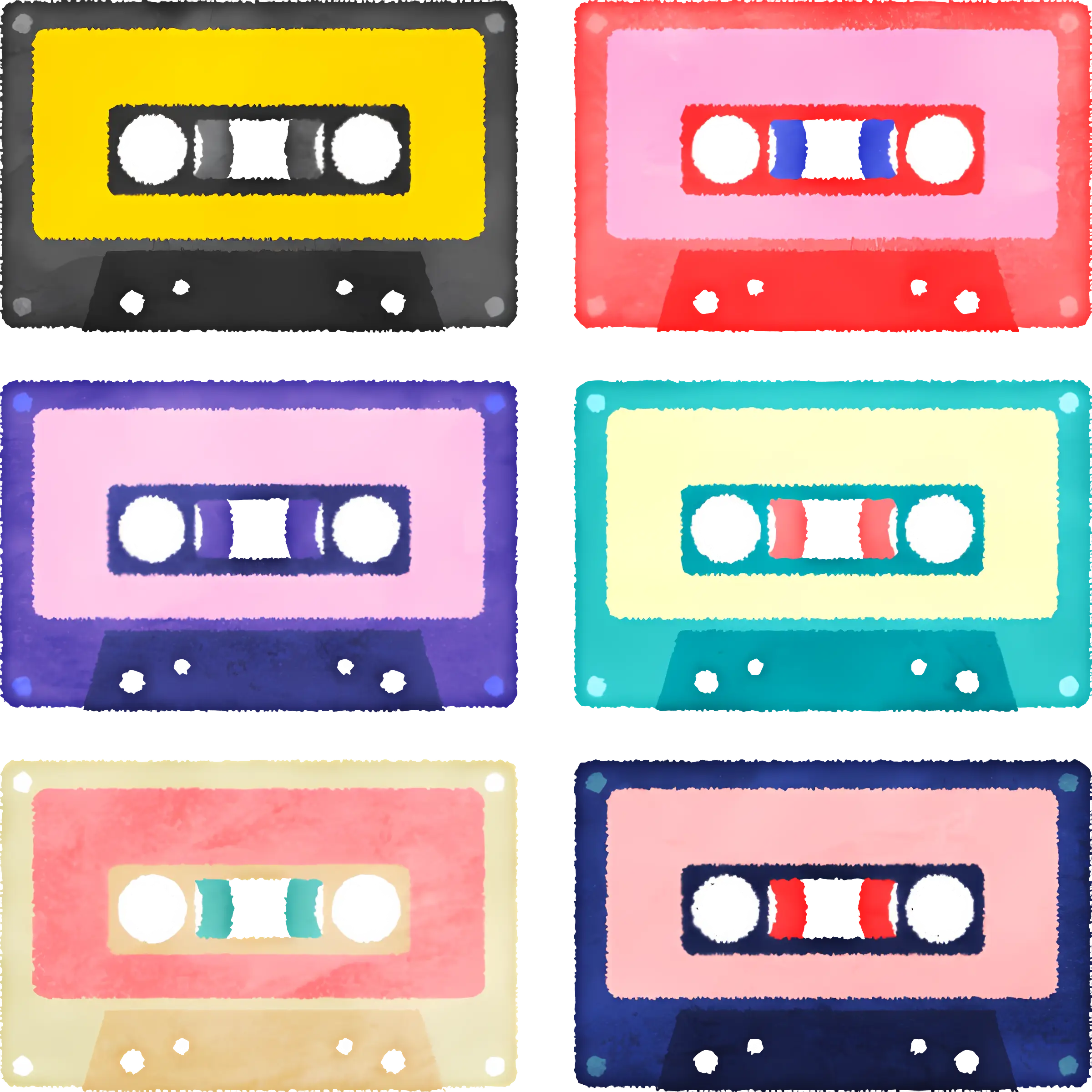 Colorful Cassette Tapes