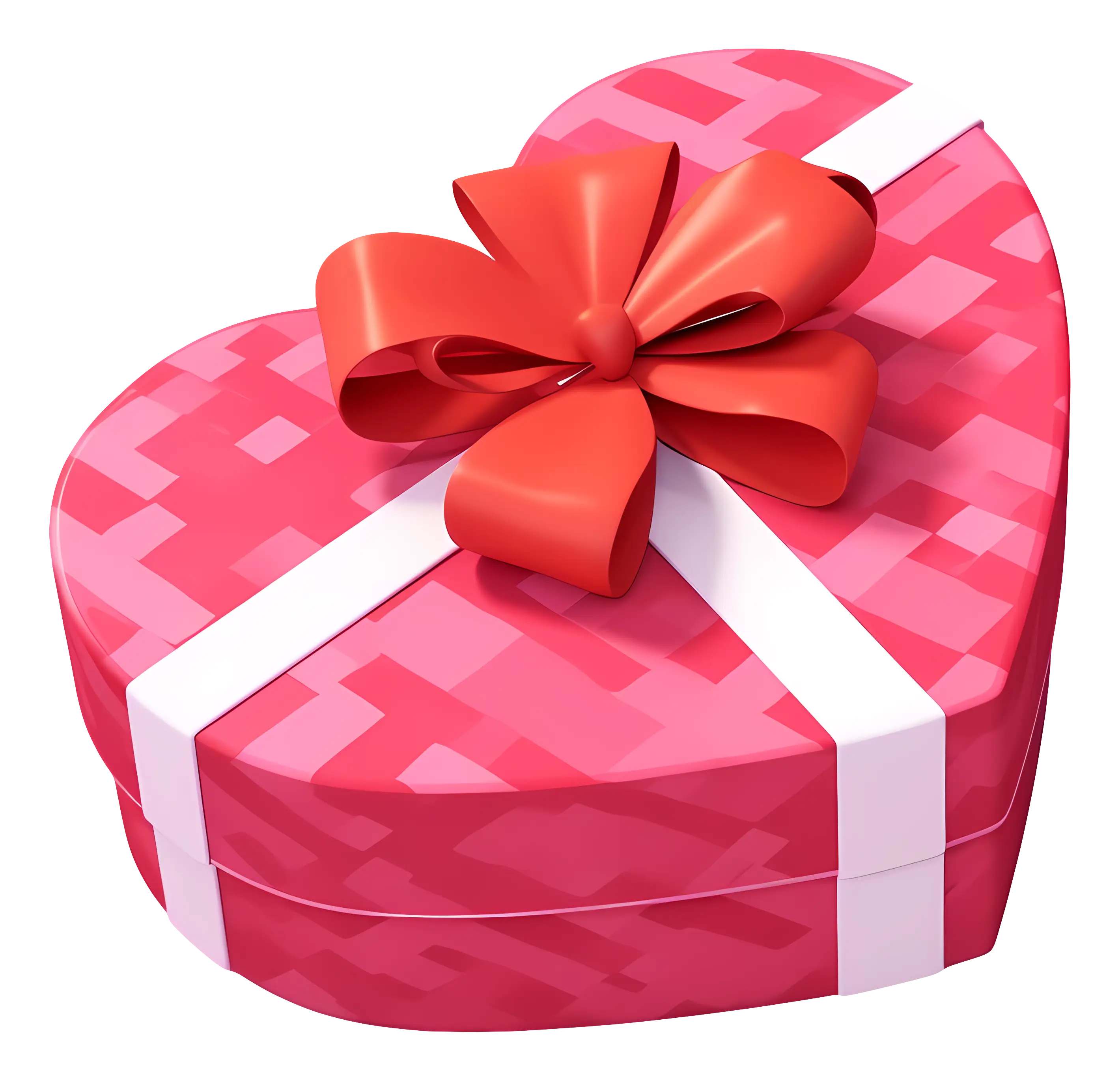 Heart-Shaped Gift Box with Red Ribbon
