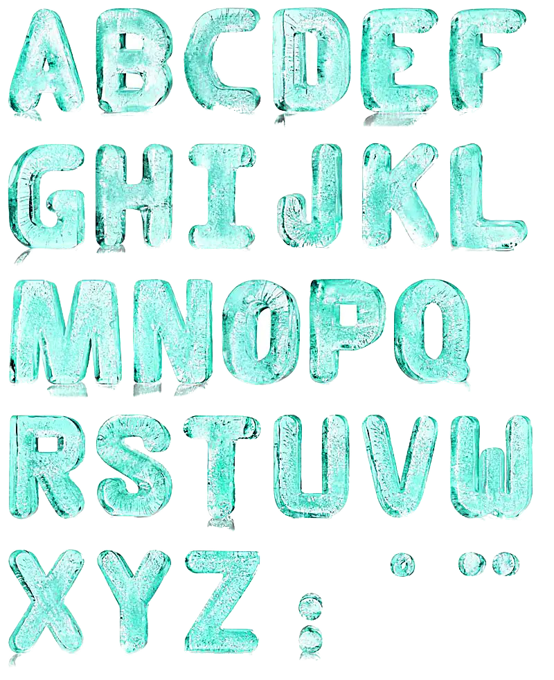 Frozen Ice Alphabet Letters