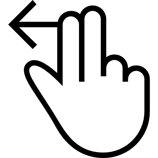 Hand Gesture with Left Arrow for Swipe Indication
