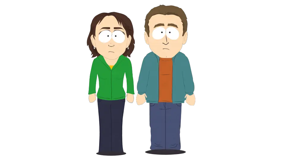 Cartoon Couple Standing Together