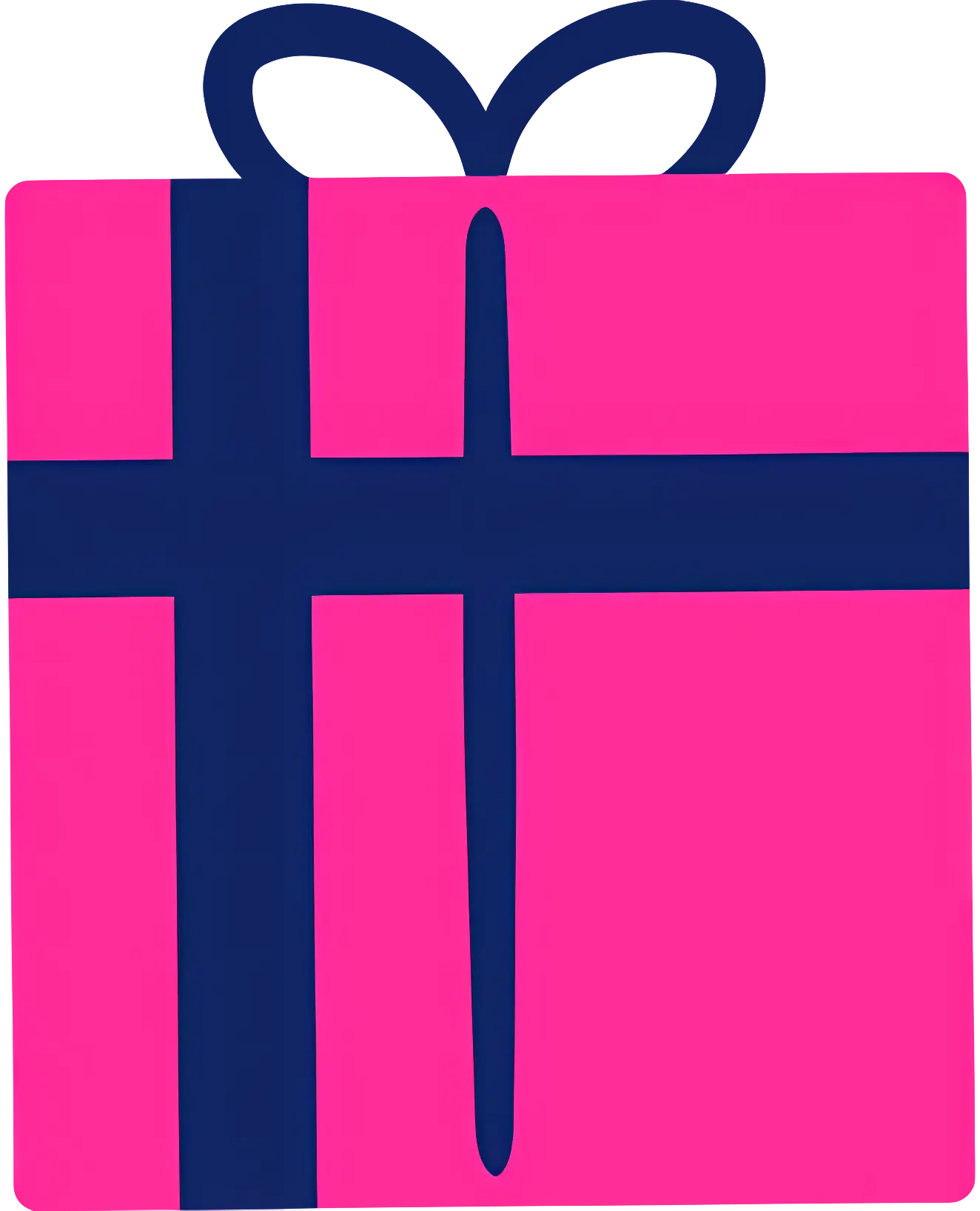 Pink Gift Box with Blue Ribbon Wrap