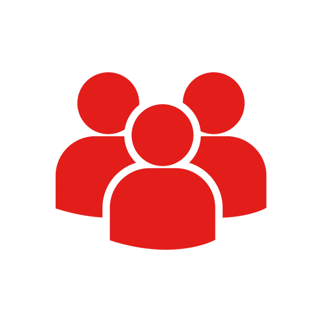 Red Group Icon Symbolizing Community