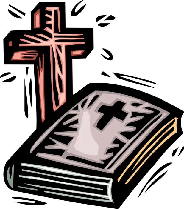 Cross and Bible Religious Symbol