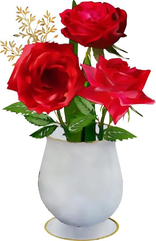 Red Roses Beautifully Arranged in Vase
