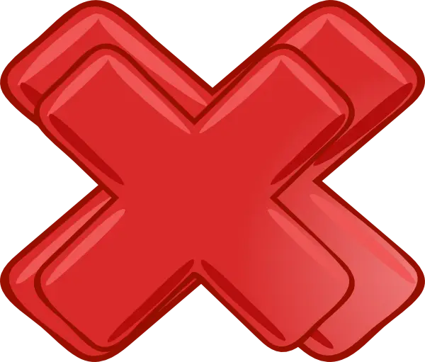 Red &#039;X&#039; Icon Symbol for Error or Prohibition