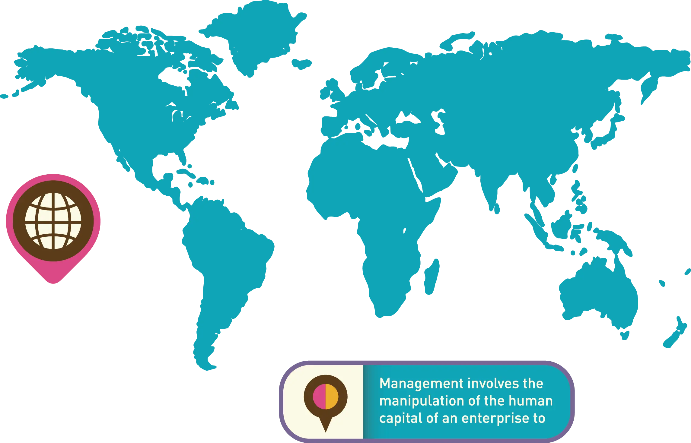 World Map with Management Concept