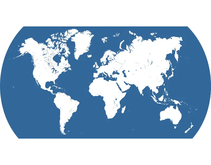 World Map with Blue and White Design