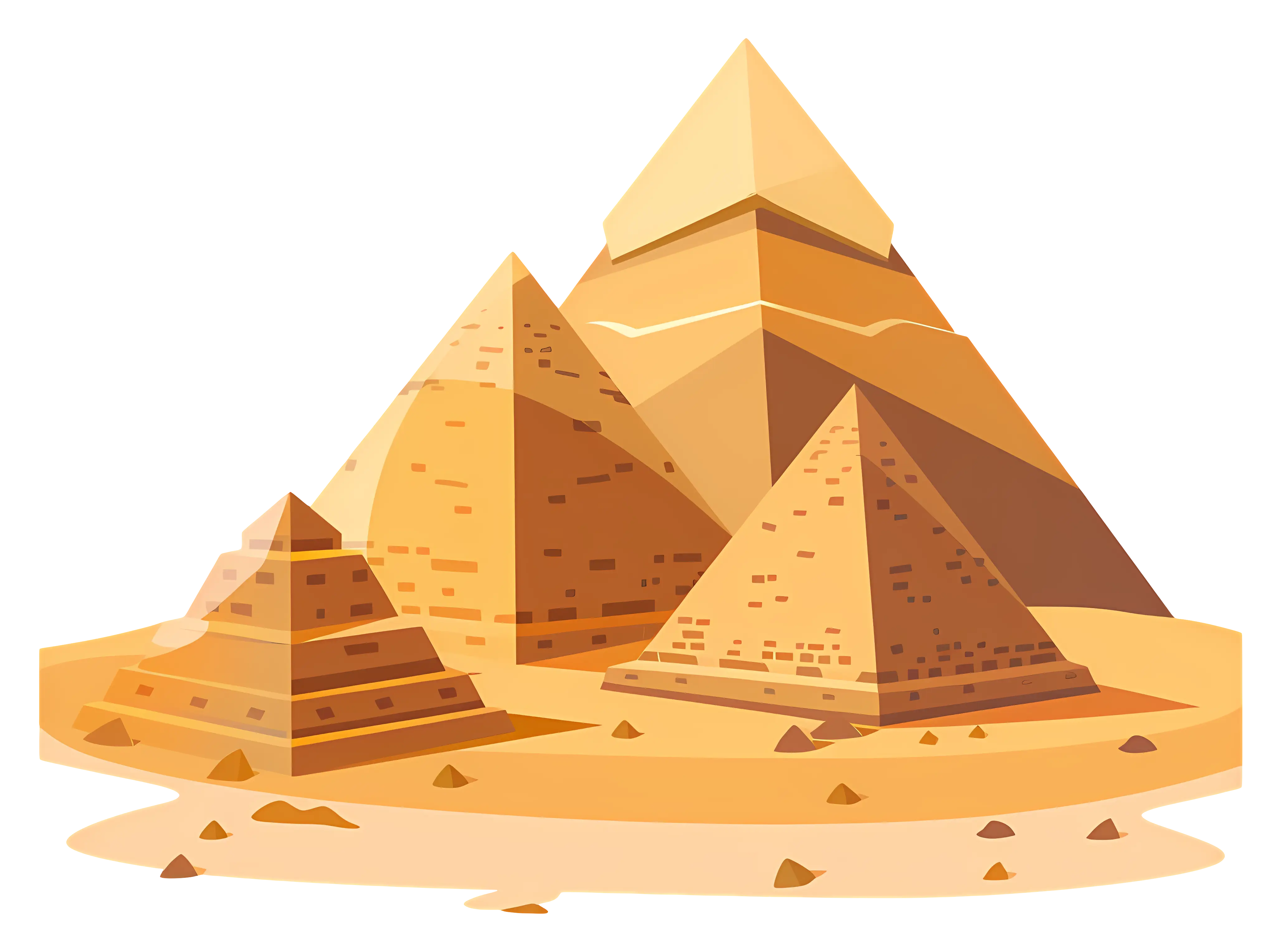 Illustration of Egyptian Pyramids in Desert Landscape