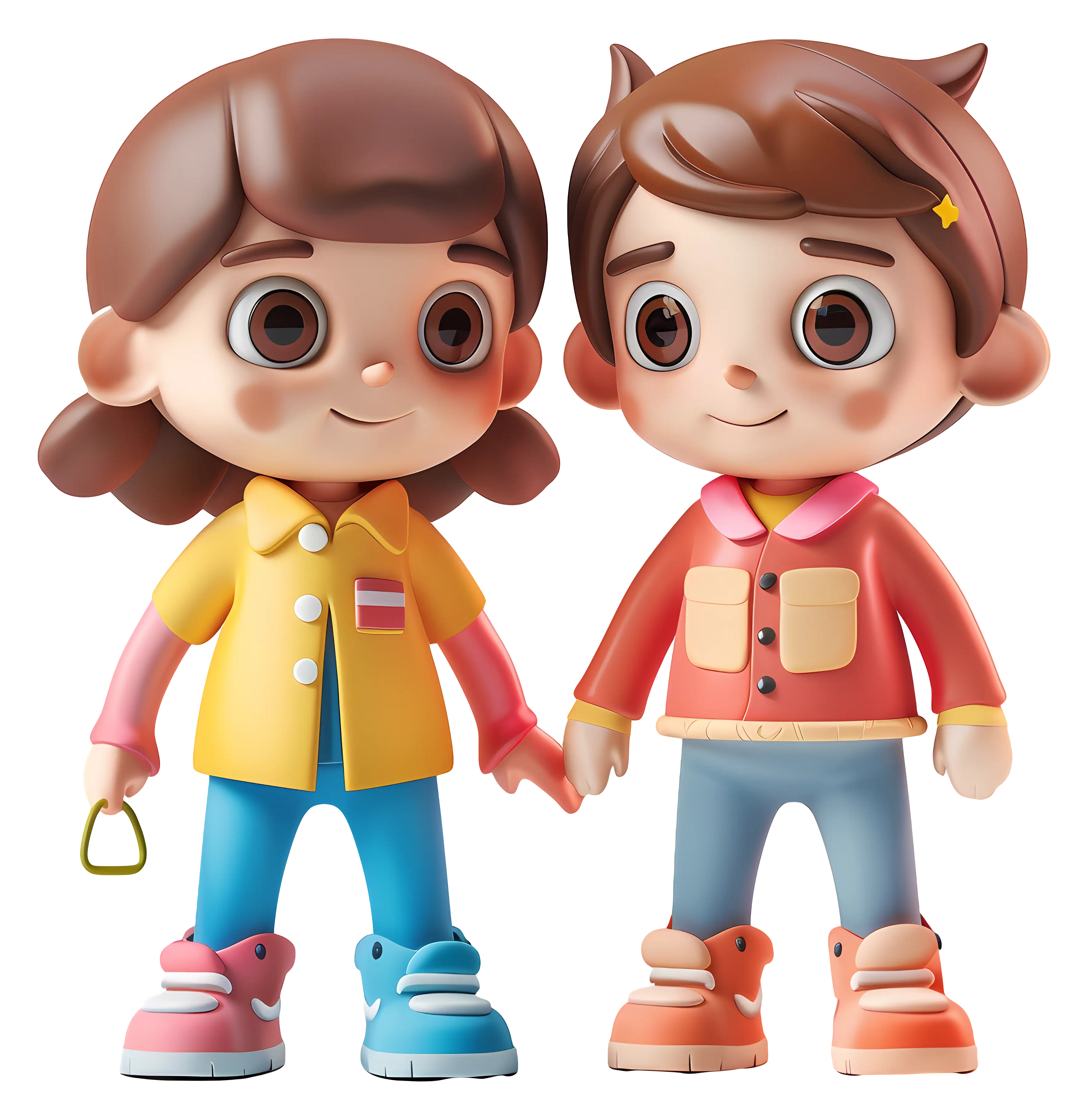 Cartoon Characters in Colorful Outfits
