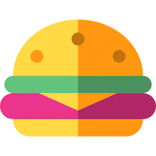 Stylish Burger Illustration in Flat Design
