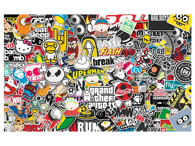 Colorful Sticker Collage