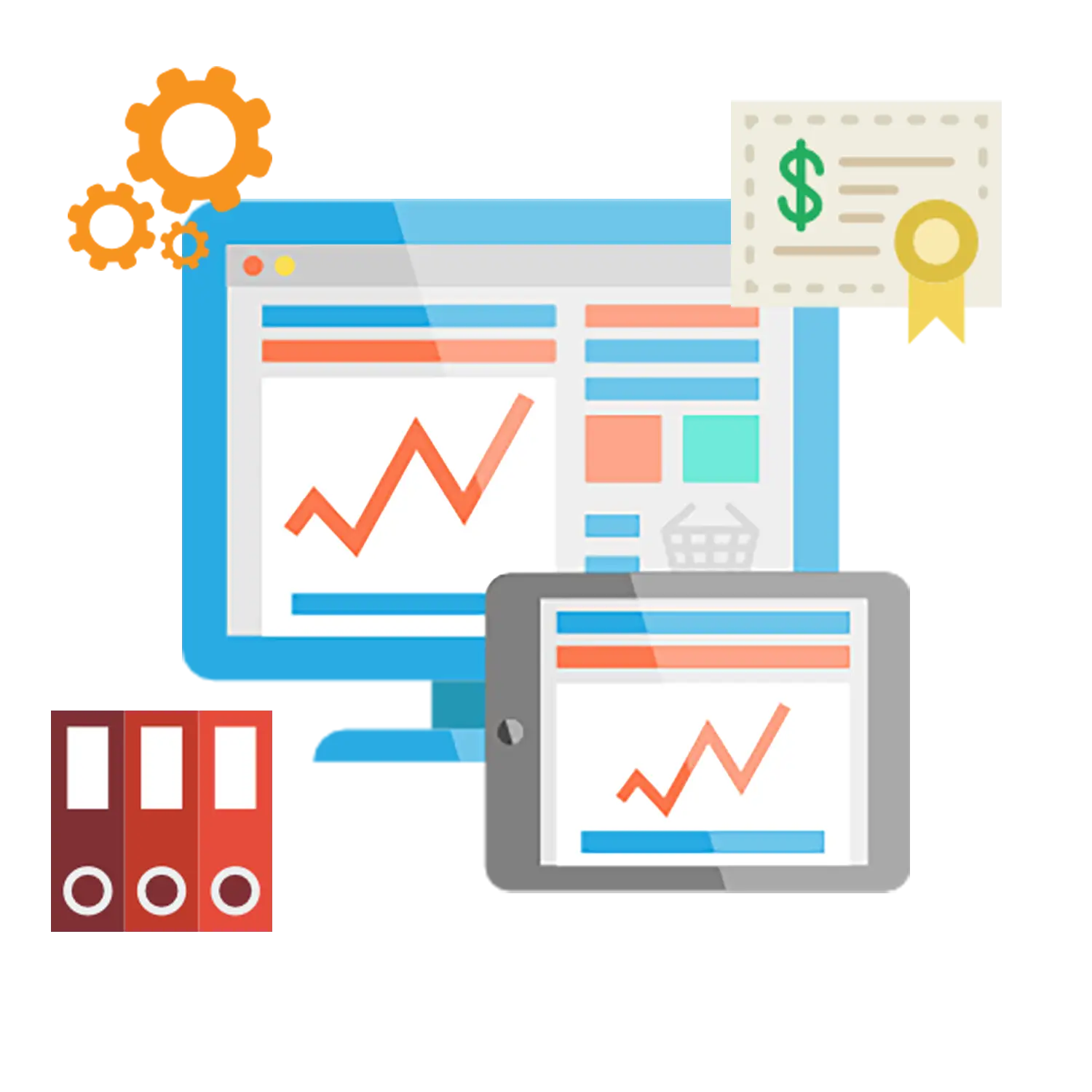 Digital Data Analytics and Technology Illustration