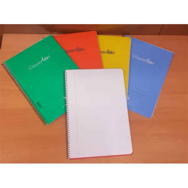 Set of Colorful Spiral-Bound Notebooks