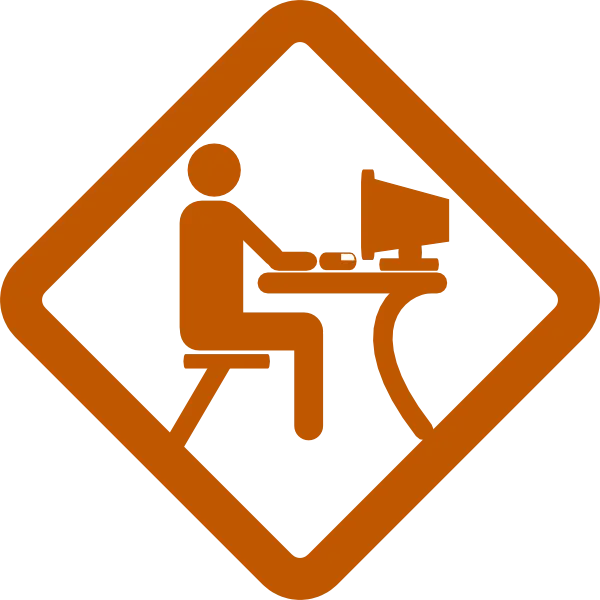 Person Working at Computer Icon