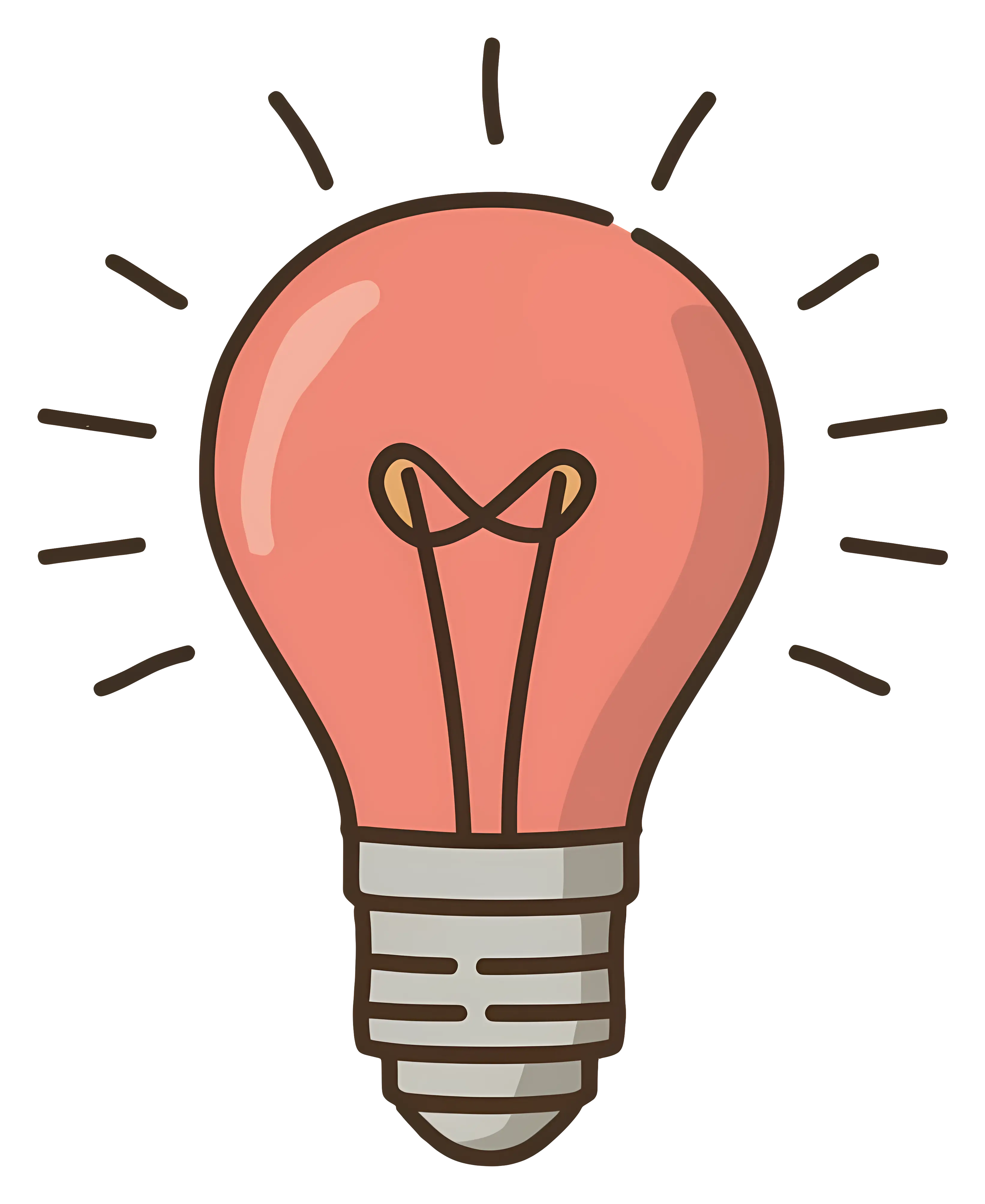 Cartoon Red Light Bulb Illustration