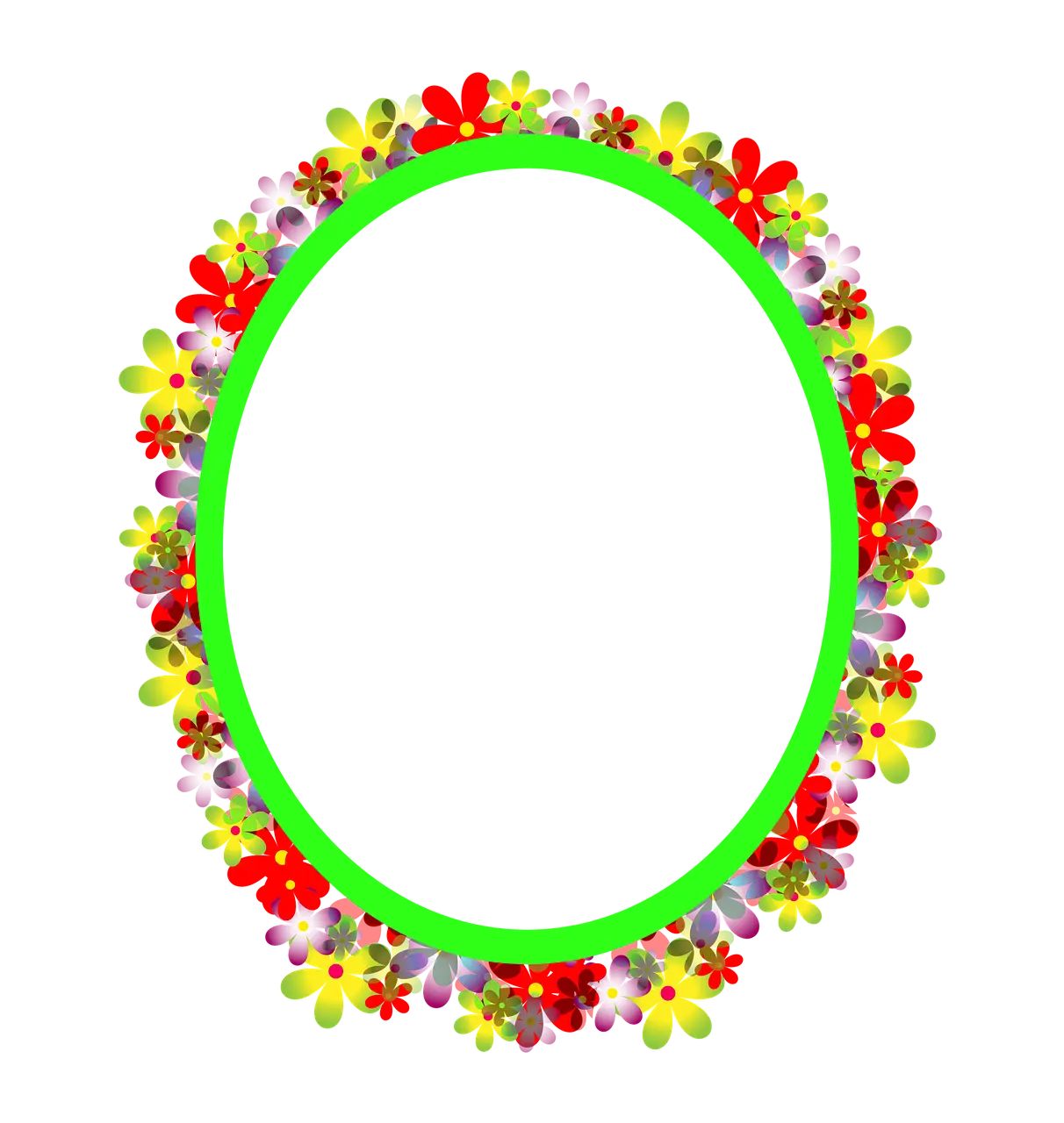 Colorful Floral Oval Frame