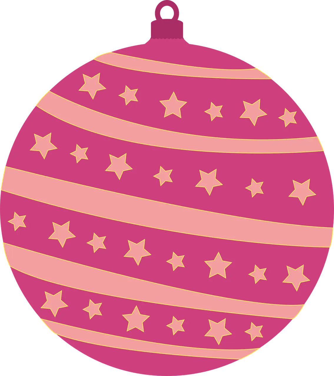 Pink Christmas Ornament with Stars
