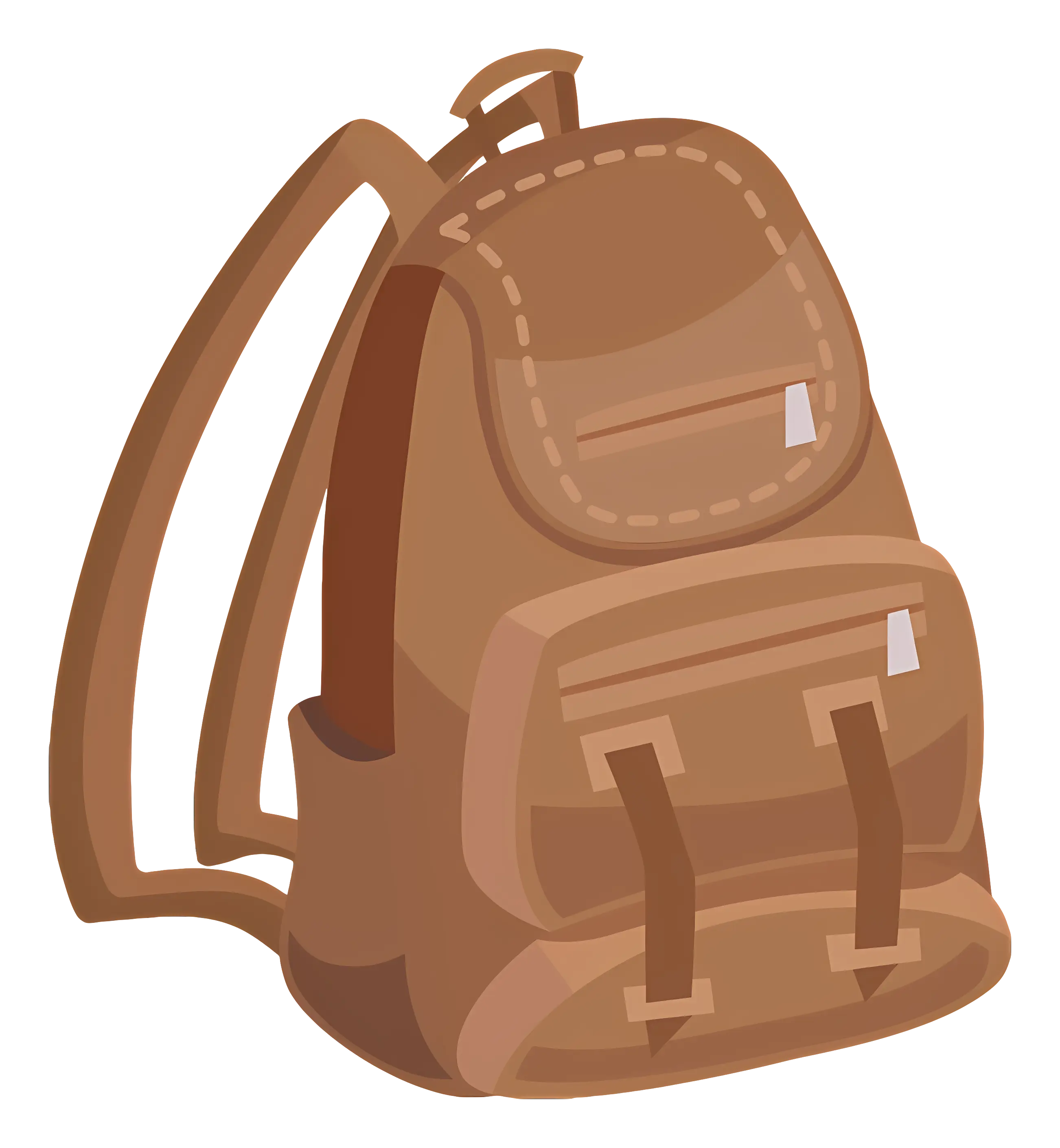 Brown Backpack Illustration