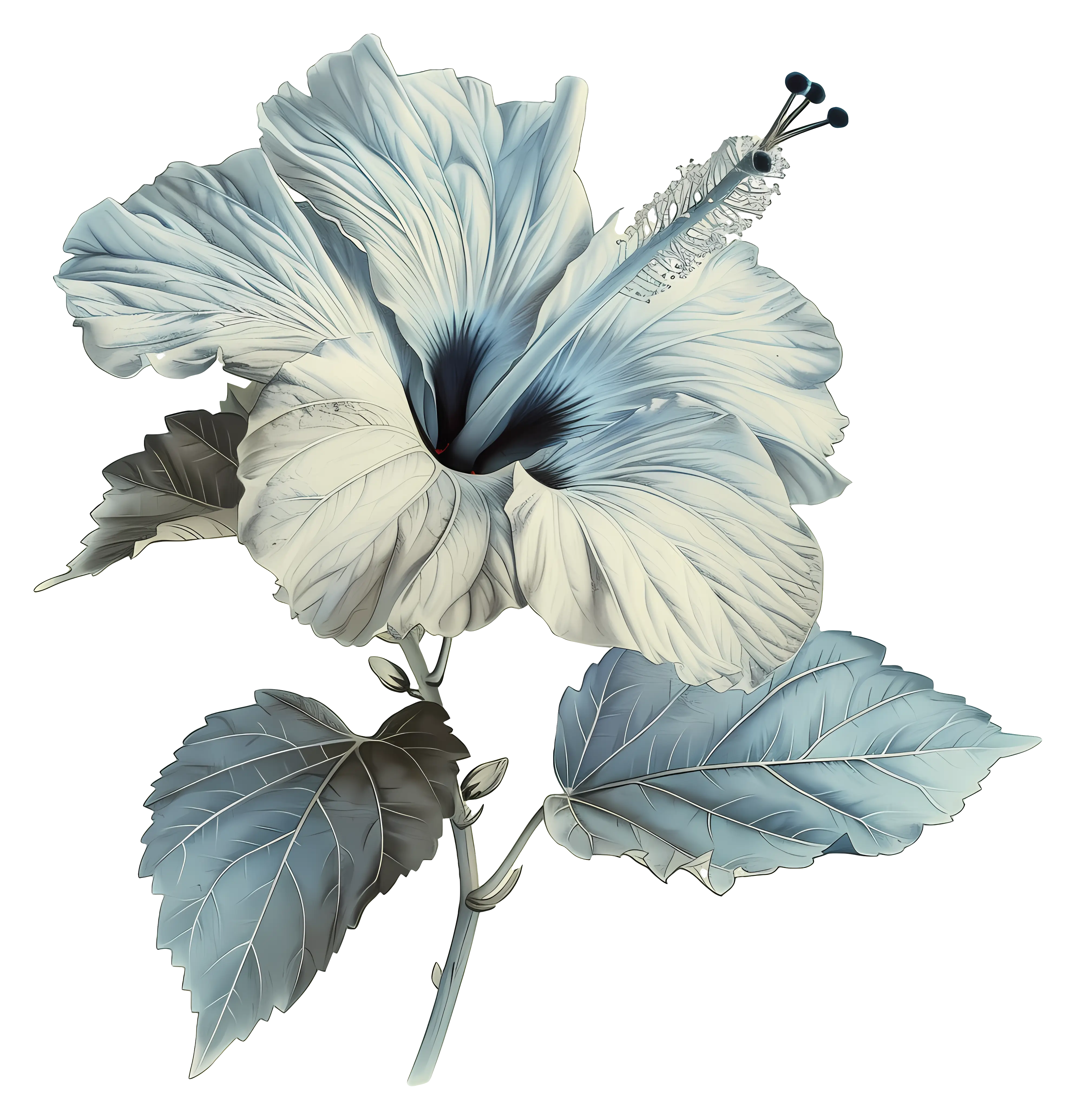 White Hibiscus Flower Illustration