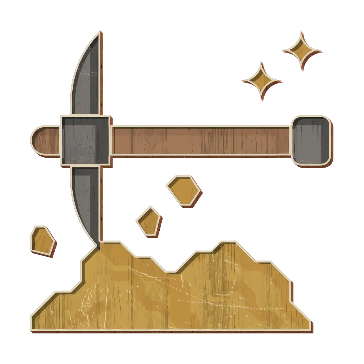 Pickaxe Breaking Rocks