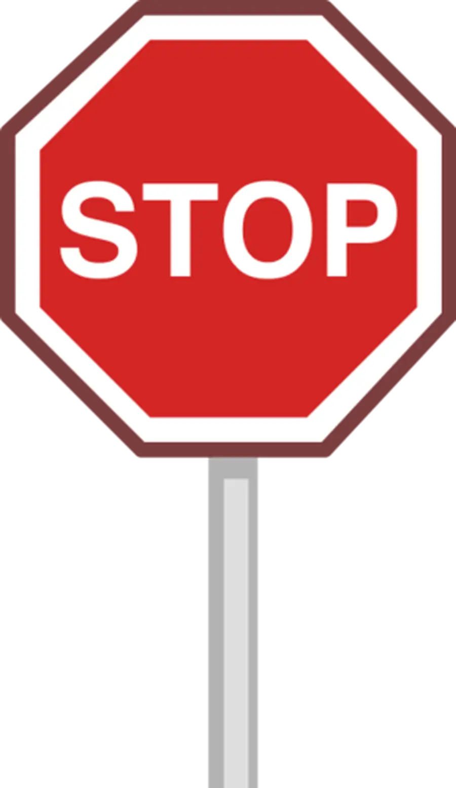 Red Stop Sign with White Text and Octagonal Shape