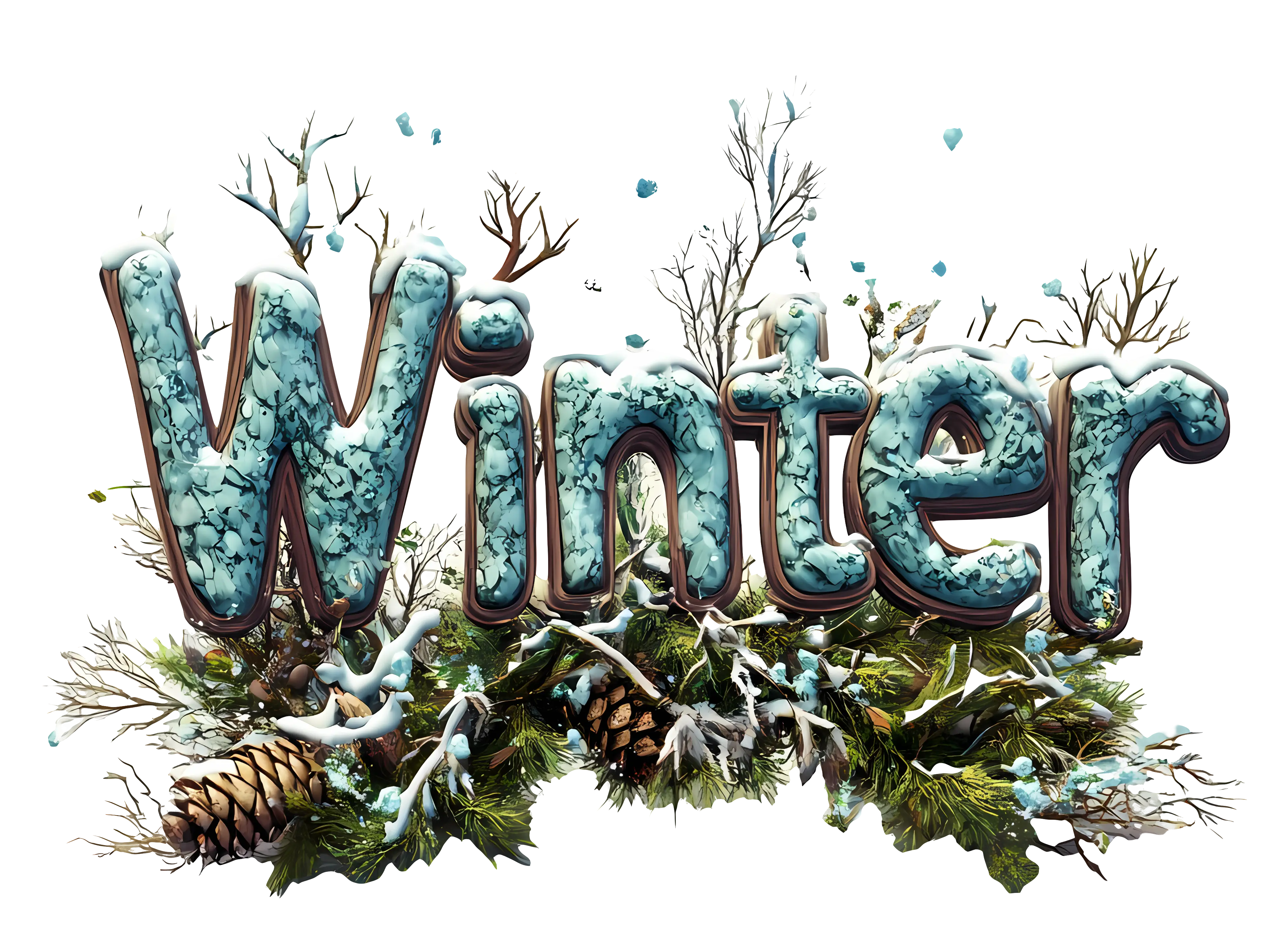 Winter Season Text Illustration