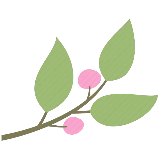 Branch with Leaves and Pink Berries