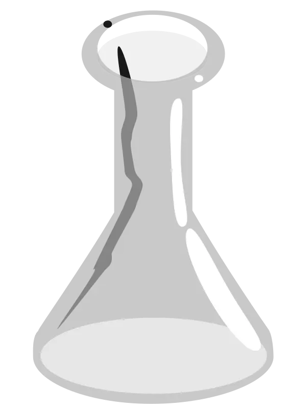 Cracked Erlenmeyer Flask Illustration