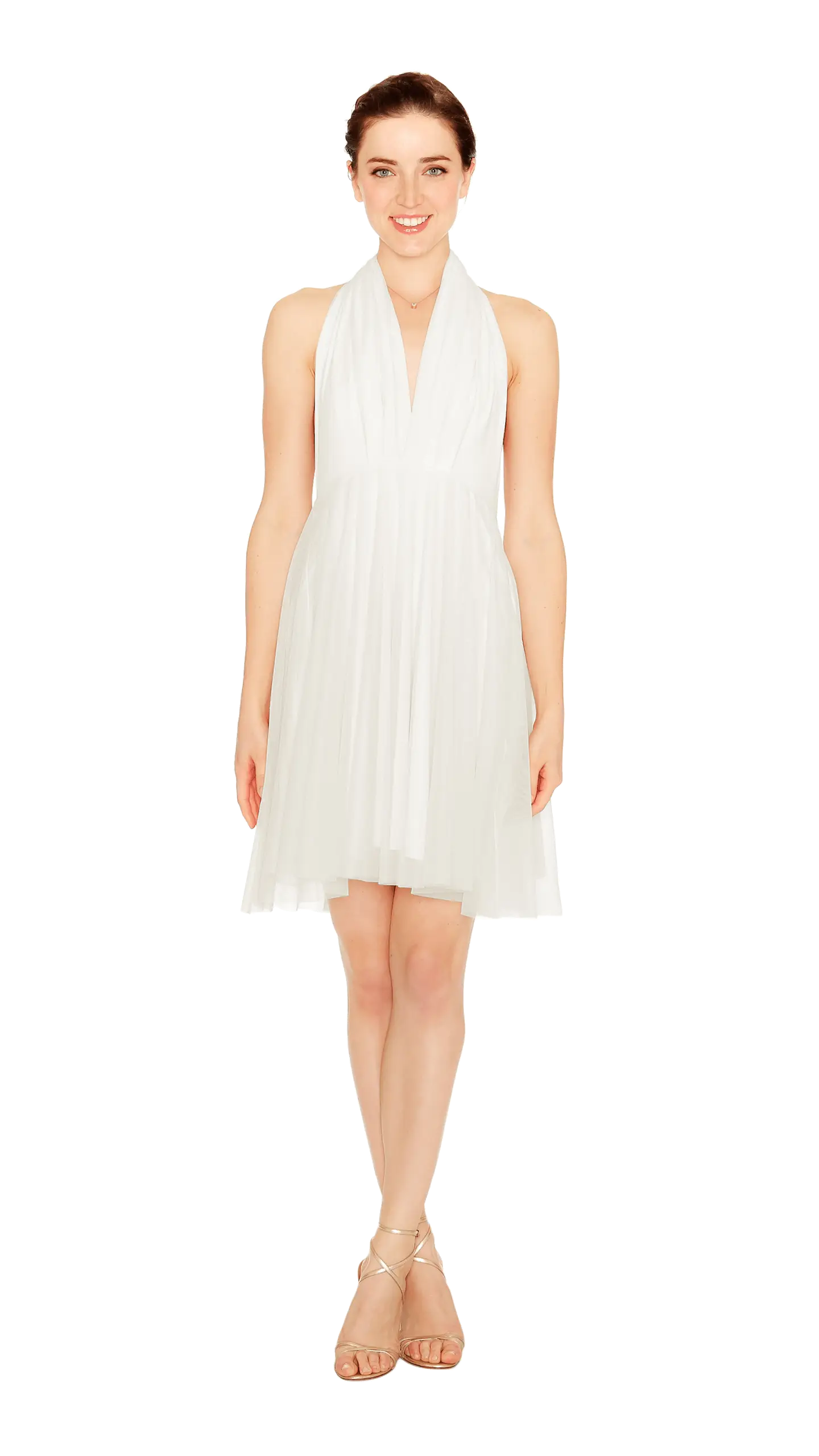 Elegant Design for a White Sleeveless Dress