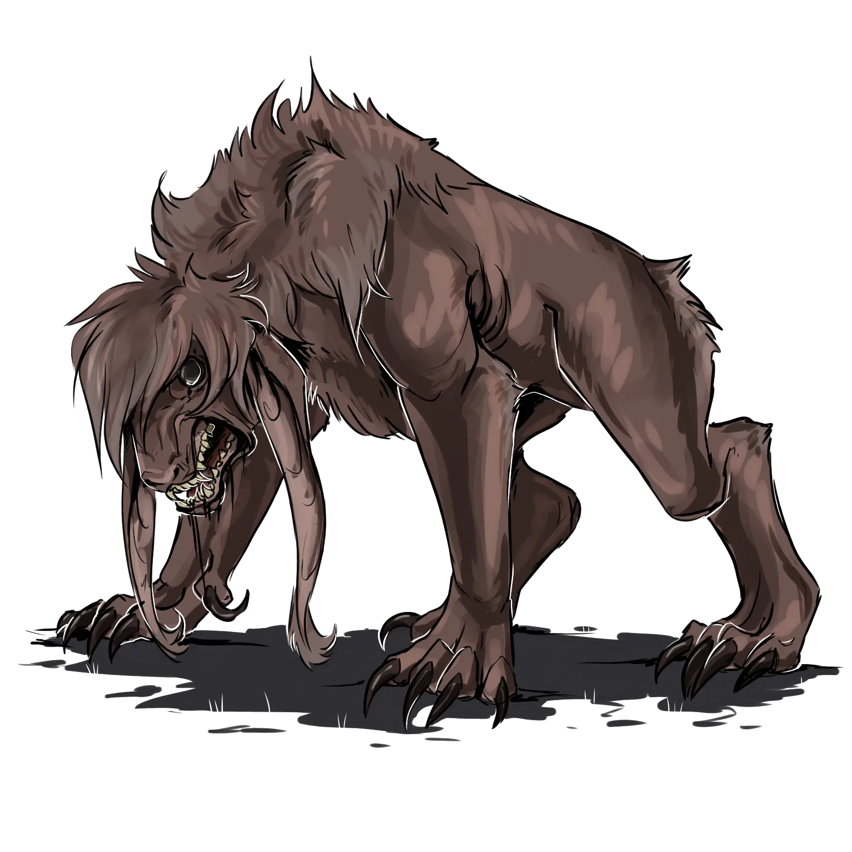 Monstrous Creature Illustration with Fierce Expression