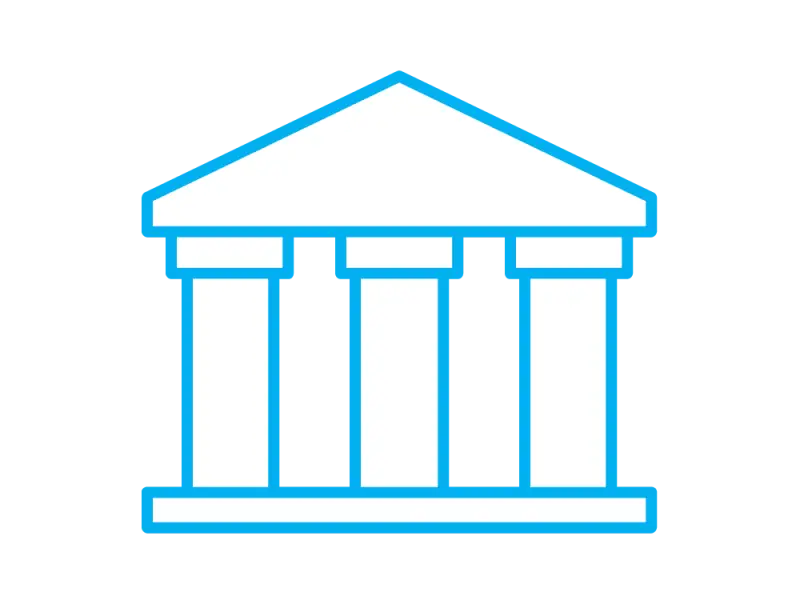 Blue Line Bank Icon Illustration