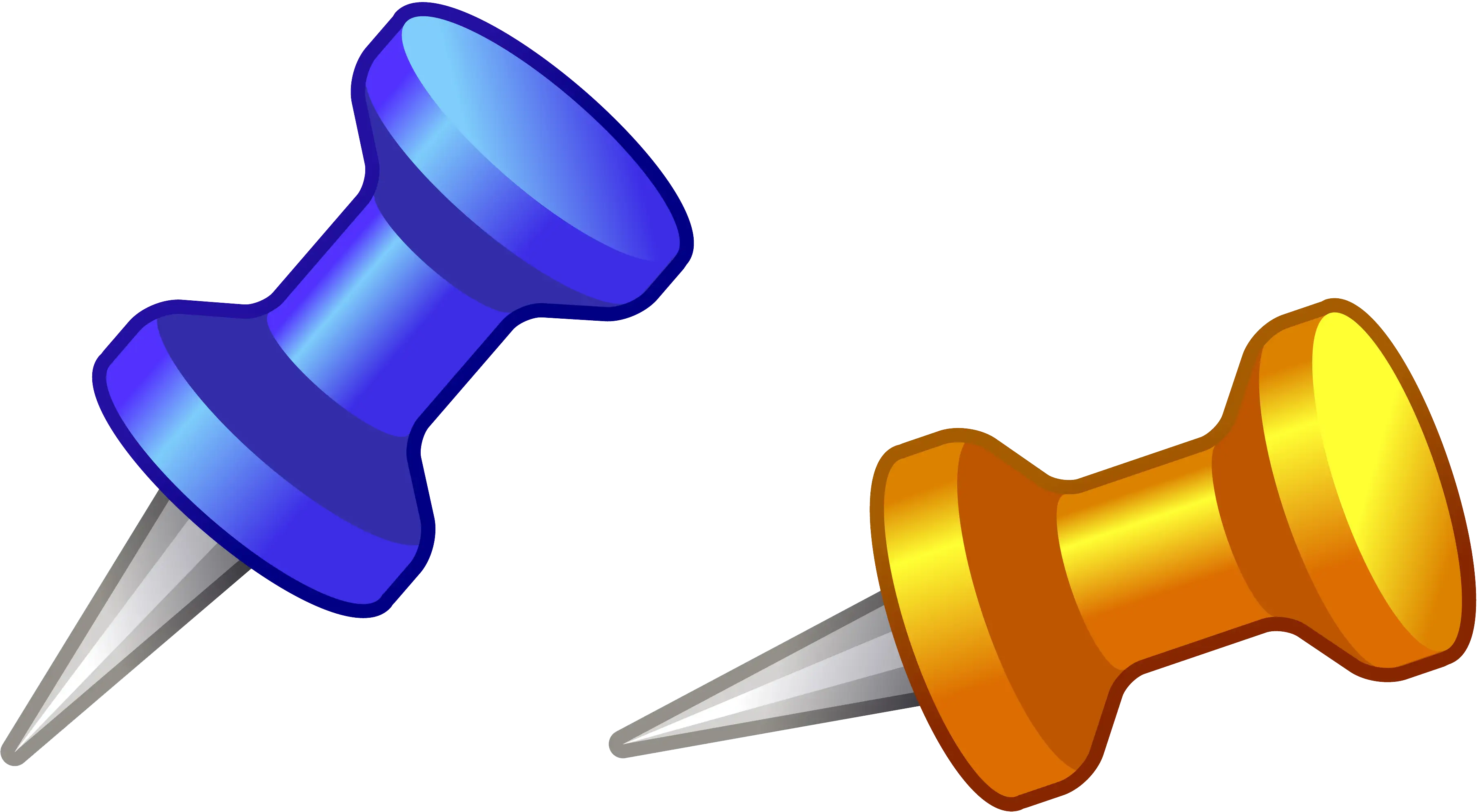 Blue and Yellow Push Pins