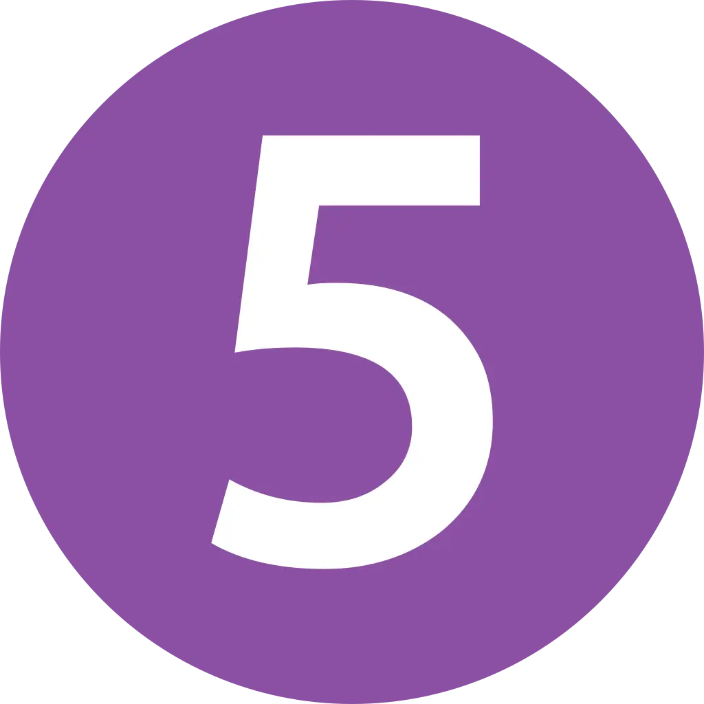 Purple Circle with Number 5