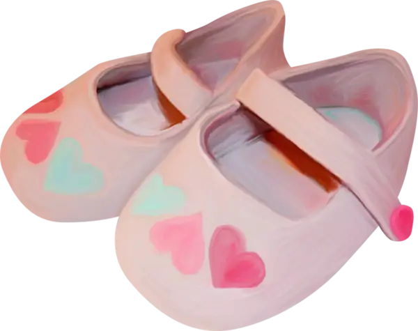 Pink Baby Shoes with Heart Patterns
