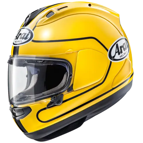 Yellow Motorcycle Helmet with Visor